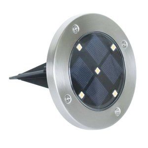 LED Disc Lights Ground Mounted Solar Powered Stainless Steel Outdoor Lighting